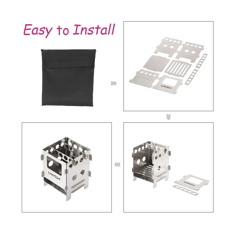 Lixada портативный титановый легкий складной деревянный горелка для кемпинга печка наружная деревянная печь легкий гриль для пикника