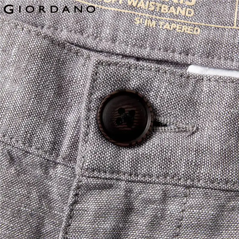 Giordano натуральные хлопчатобумажные брюки на средней талии выполнены из хлопка и льна имеют несколько цветовых решений