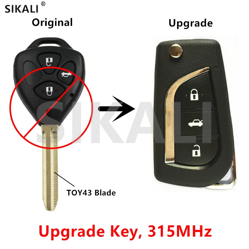 Дистанционный ключ SIKALI для Toyota Camry Corolla Prado RAV4 Vios Yaris автомобильный трансмиттер с