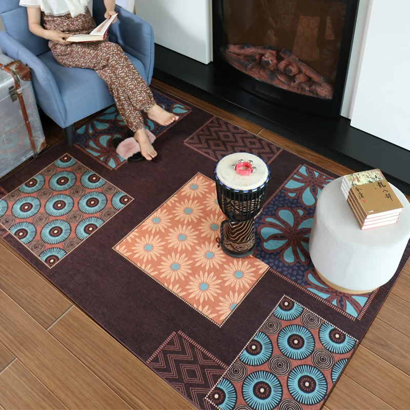 

American Style Geometric Home Mat Room Area Rug Floor Carpet For Living Room Bedroom The Eye of Sahara Design Round Mats 140*200