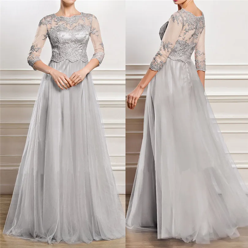 Women Summer Elegant Dress Sling Cross Wedding Ladies  Dress Party Evening Slim Hollow Lace Maxi Dresses#4M08 (6)