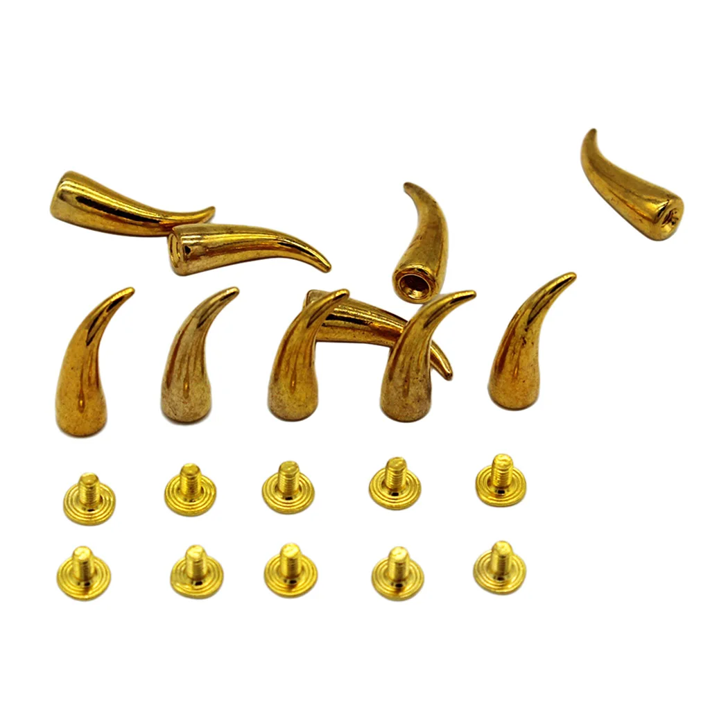 fityle 10 Sets 25mm Curved Cone Metal Studs Rivet for DIY Bag Clothes Shoes Leathercrafts Decoration