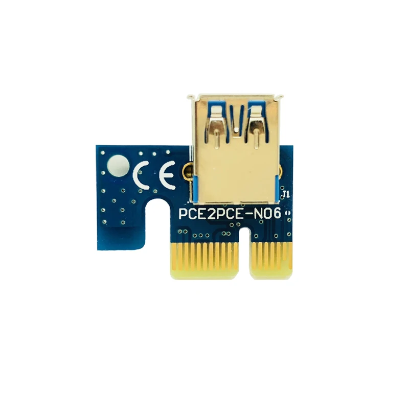 6 шт. 006C Riser PCIE PCI E Express Card 1x к 16x GPU USB 3 0 удлинитель адаптер SATA 6Pin кабель питания для BTC