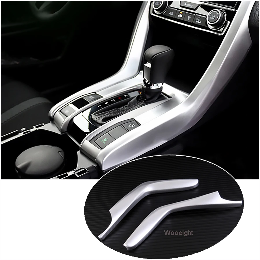 Car Interior Mouldings Decoration ABS Matte Chrome Dashboard Side Moulding Cover Trims For Honda Civic 10th 2016 2017 2018 (4)