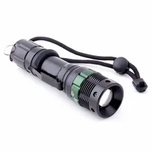 2000 Lumen LED Flashlight Q5 XM L T6 Zoomable flashlights Convex Lens torches light lamps penlight