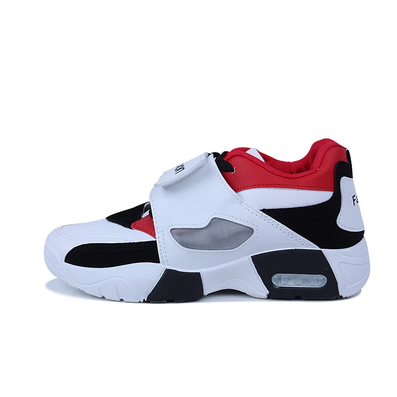 Décontractées Conception Couleur Patchwork Marche Épaisse De Semelle Jogging Chaussures blanc rouge Velcro Bloc Noir Sqdw6d0