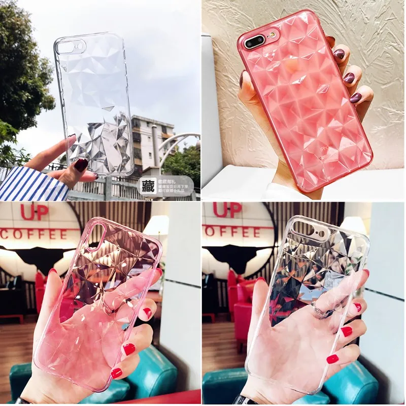 

For iPhone 6 6S 7 8 Plus Glasses Glossy Cases Transparent Phone Cases For iPhone 5S 5 SE Capinha Cases for iPhone X XS Cover