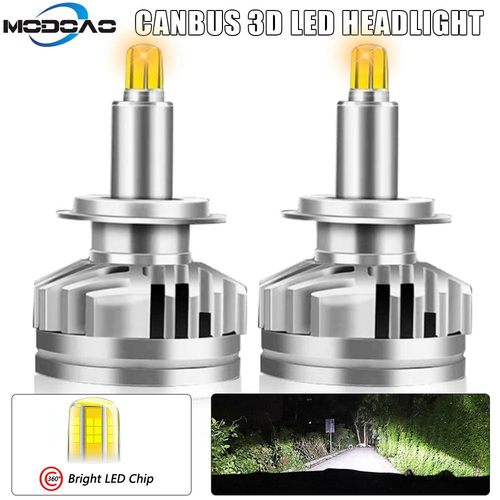 NEW Led Car Headlights H1 H7 H8 H11 HB3 9005 HB4 9006 Led Canbus Led Car Headlights 6-sides 3D Automotive Fog Lights 2Pcs