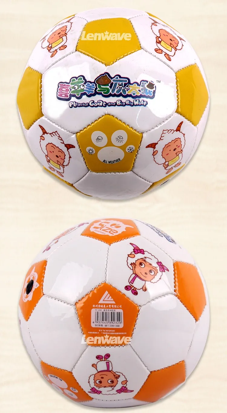 Hot Sales Mini Football Ball Size 2 Plesant Goat and Big Big Wolf PVC Soccer Ball For Kids