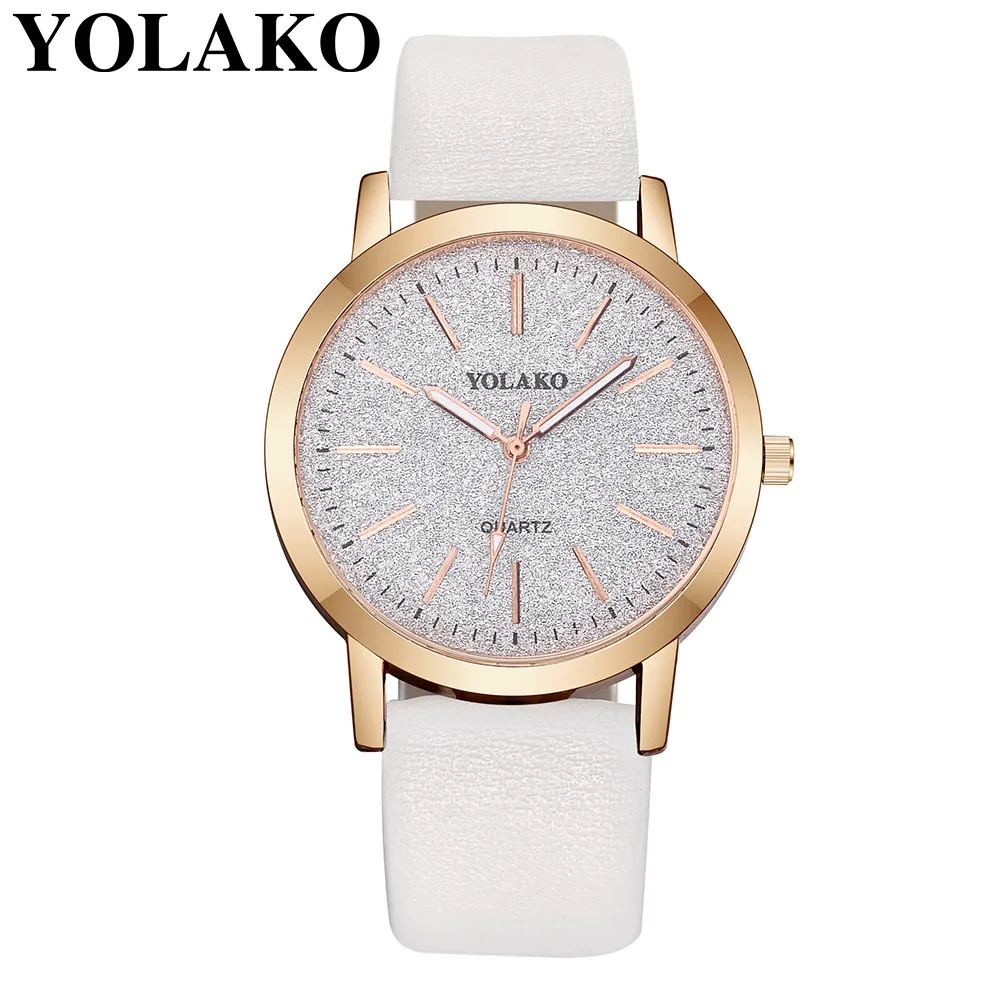 Женские часы YOLAKO, кожаный ремешок, звездное небо, женские наручные часы, модные, роскошные, Топ бренд, кварцевые часы для женщин, Relogio Feminino