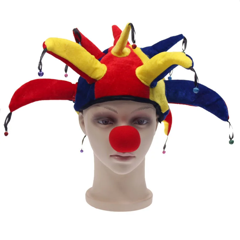 Funny Multicolore Jester Clown Costume Chapeau mardi gras fête d'Halloween 70214305 