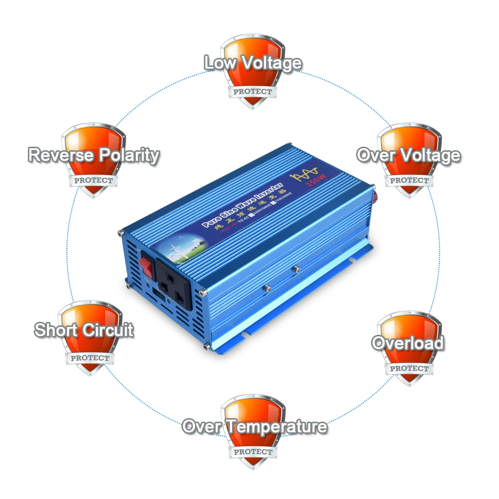 350w  Dc 12V to Ac 220v pure sine wave 350w solar off grid inverter micro any power inverter car power supply