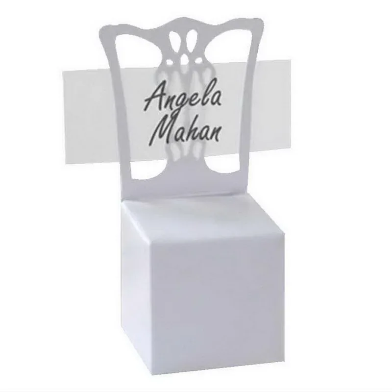 Рекламная акция белый стул держатель карточки с именем гостя и коробка для подарков лучший для конфет коробки и свадебные подарки 100 шт