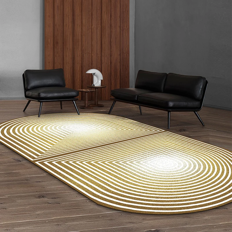 

Modern style geometric living room coffee table carpet,big size oval shaped office decoration carpet, quality villa carpet