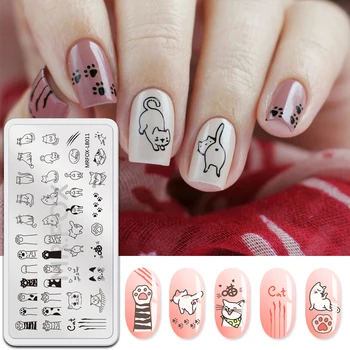 

1PC Cat Pattern Nail Stamping Plate Animal Imagel Stamping Nail Art Template Manicure Stencils for Nails Stamp Tools