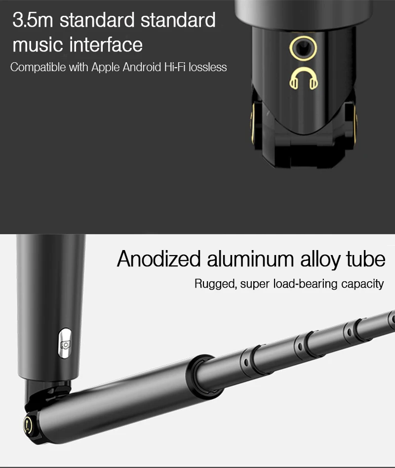 Селфи-Палка с конденсаторным микрофоном, Студийный микрофон, монопод 2 в 1, функция для онлайн записи звуков и съемки звезд Iphone