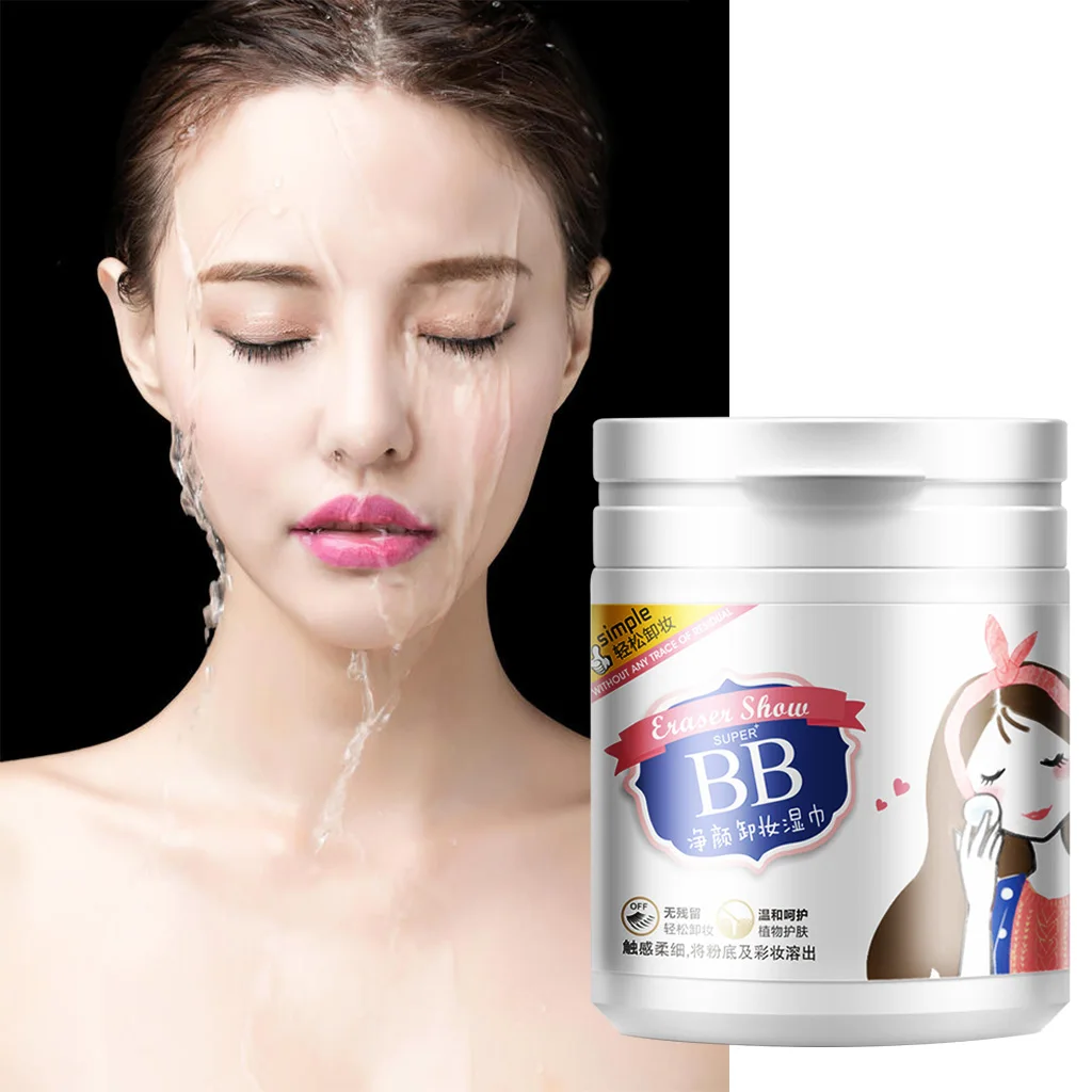 

100 Sheets Makeup Remover Cotton Wet Wipes Face Eye Deep Clean Moisturizing Skin Care Protable Make up Removal Paper