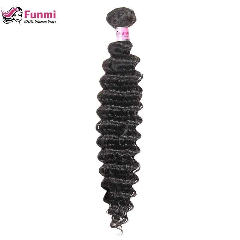 Brazilian Deep Wave Virgin Hair Bundles Natural Color Brazilian Virgin Hair Deep Wave Human Hair Extensions Funmi Hair Weaving