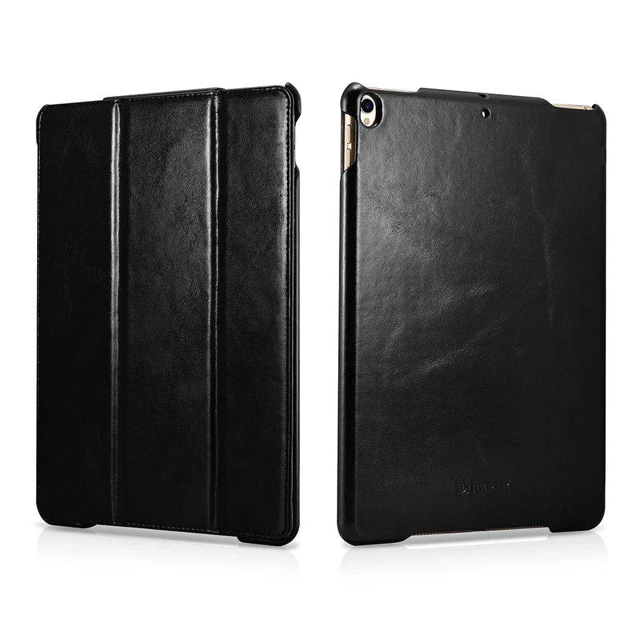 

2019 Icarer High Quality Vintage Genuine Leather Folio Case For iPad Pro 10.5 Retro Cowhide Leather Flip Cover For iPad Pro 10.5