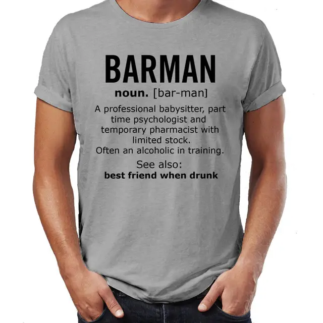 Barman Noun Job Mens Funny T Shirt Christmas Gift Humour Men Barman Noun Job Mens Funny T Shirt Christmas Gift Humour Men New High