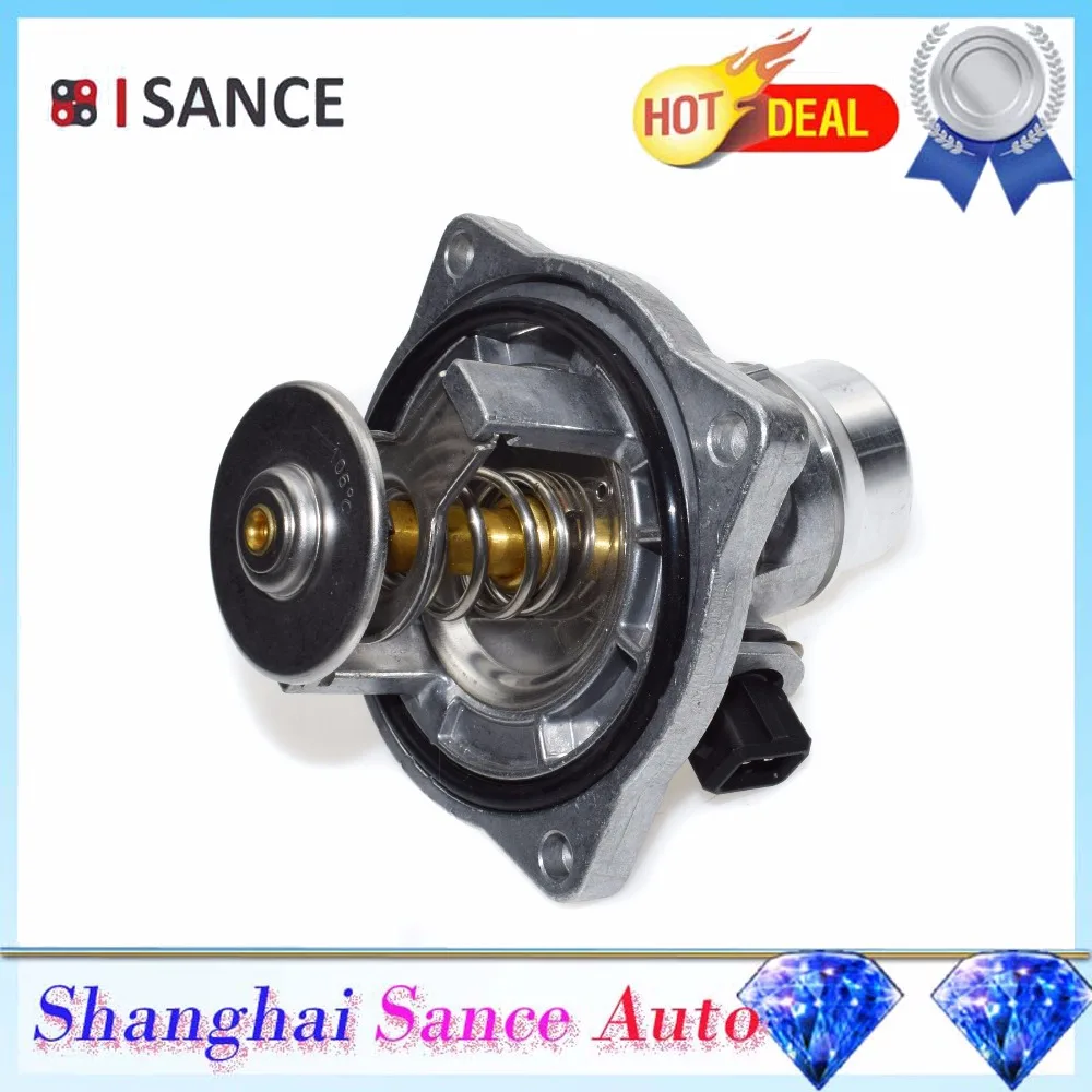

ISANCE Engine Coolant Thermostat + Housing 11531436386 For BMW E39 540i E38 740i 740iL E53 X5 1998 1999 2000 2001 2002 2003