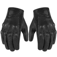 1Pair Touch Screen Retro Perforated Leather Motorcycle Gloves Cycling Moto Motorbike Protective Gears Motocross Glove Winter Man