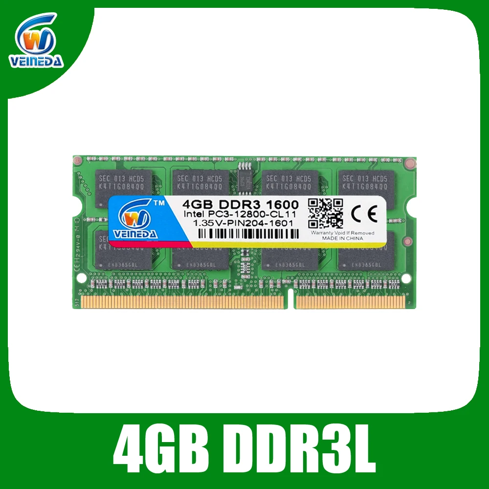 Prix VEINEDA ram ddr3l 4 gb ddr3 1600 pour Intel amd ordinateur portable 4 gb ddr3 sodimm 1333 240pin
