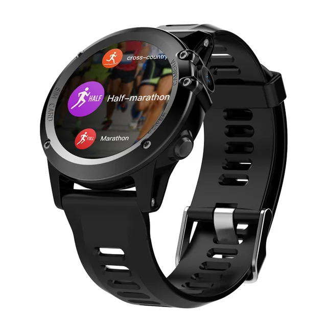 Microwear H1 Смарт часы Android 4,4 IP68 Водонепроницаемый gps WiFi 3g MTK6576 4 ГБ 512 Мб спортивные Смарт часы Heartrate Bluetooth 4,0 - Цвет: Черный