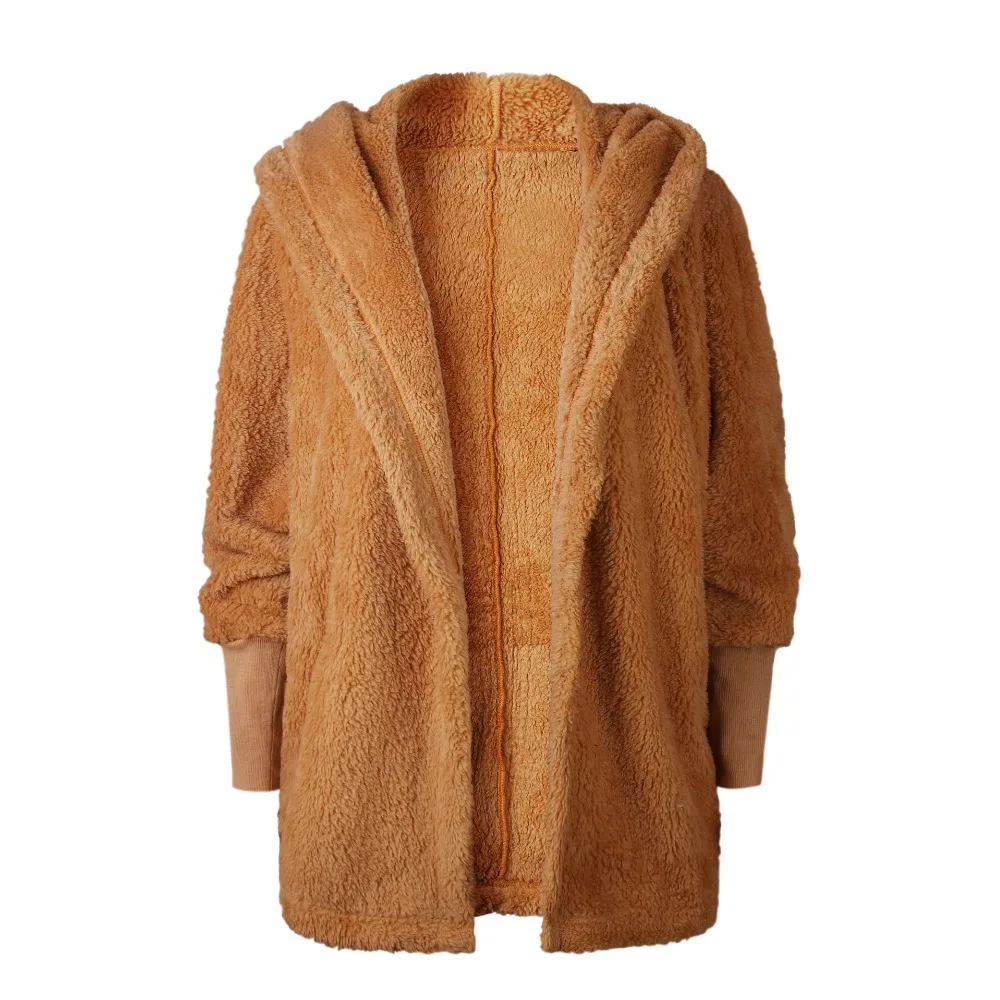 Мода 2019 г. Harajuku японский Flurry худи и толстовки для женщин куртка теплые зимние плюшевые длинные из плотного флиса пальто с капюшоном верхняя