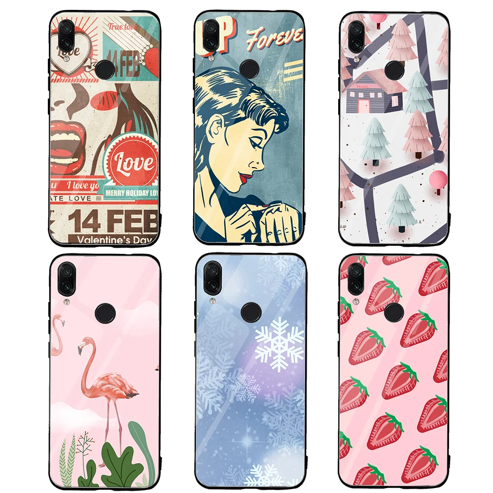 

Flamingo Phone Case for Redmi Note 7 Case Hard Glass Case for MI8 MI9 MI9T MI5X MI6X Redmi 5 4X 7A Cover Fashion Leopard Pattern