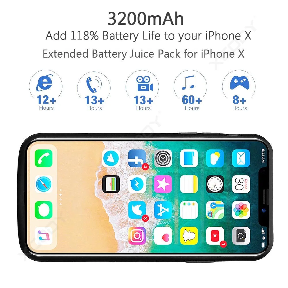 XGODY 3200mAh Smart Power Case For Apple iphone X XS Mobile Power Bank Charging Case Cover For iphone X XS Backup Charger Case XGODY 3200mAh Smart Power Case For Apple iphone X XS Mobile Power Bank Charging Case Cover For iphone X XS Backup Charger Case