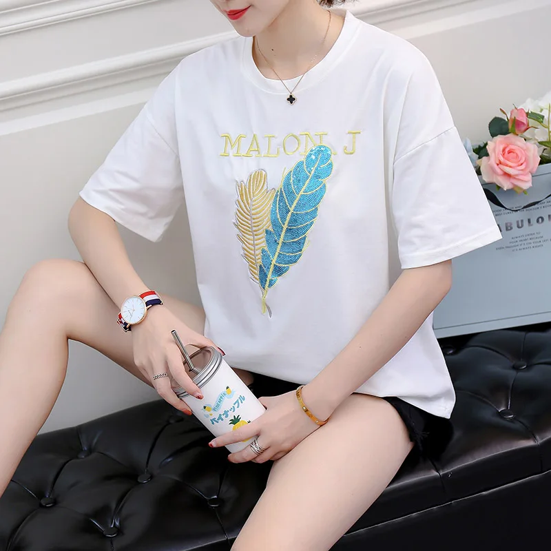 

La MaxPa White Tshirt Black Summer Tops For Women 2019 New Arrivals Plus Size Elegant Office Lady Ladies Spring Short O-Neck