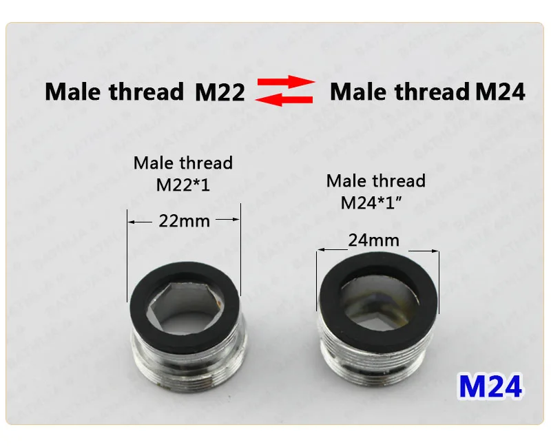 M22 очиститель воды адаптер латунный кран аэратор соединитель Адаптер кухонный кран замена легко собрать - Цвет: M24