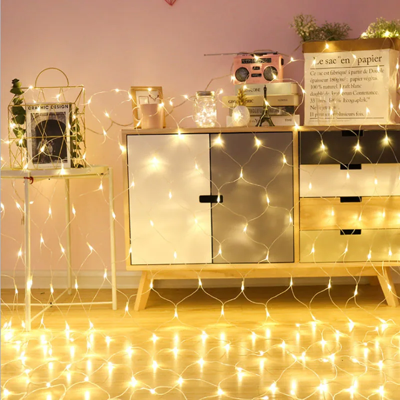

8 Flash Mode EU 220v Leds Waterproof LED Net Fairy String Lights ice bar lamp For Home Garden Christmas Wedding Outdoor