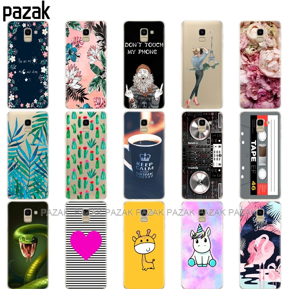 غطاء من السيليكون ل كوكه سامسونج غالاكسي J6 2018 Casse غطاء الاتحاد الأوروبي J600 J600F SM-J600F لينة tpu الهاتف عودة سفور سامسونج J6 2018 حالة