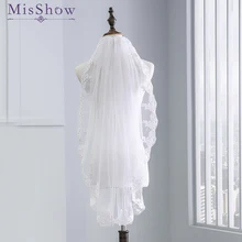 Лидер продаж, фата длиной до талии, короткий кончик пальца, 0,9 м, белая, слоновая кость, венчальная Фата свадебная, аксессуары с расческой, фата, свадьба