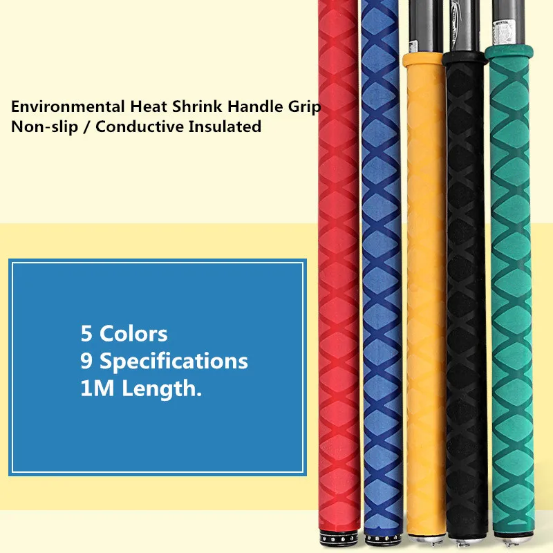 

20mm Heat Shrink Tube Nonslip Fishing Rod Handle Grip 1M Sweat Absorptive Insulation Tubing Sleeve for Fishing Rod 5 Colors