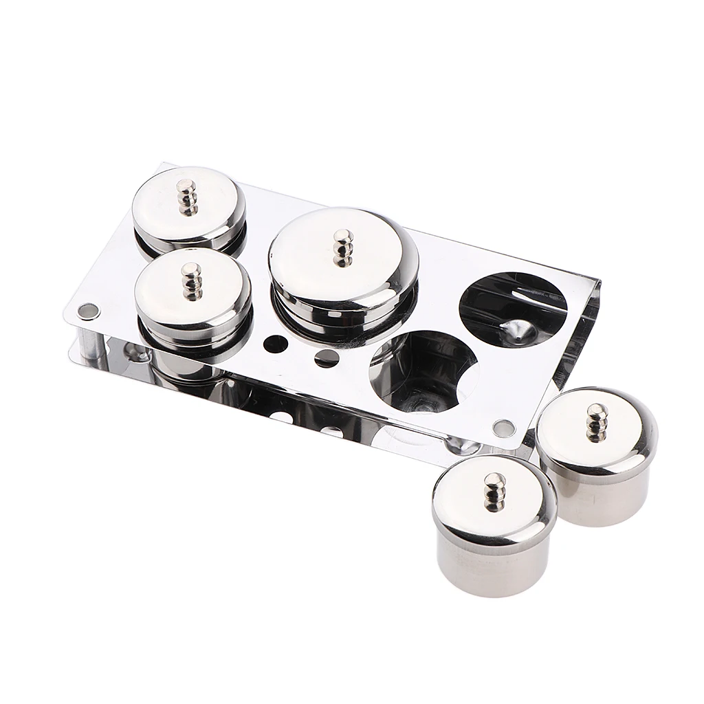 Unbreakable Durable Stainless Steel 5 Cups Sterilizing Disinfecting Sanitizing Jar Salon Barber Tools Germicide Containers