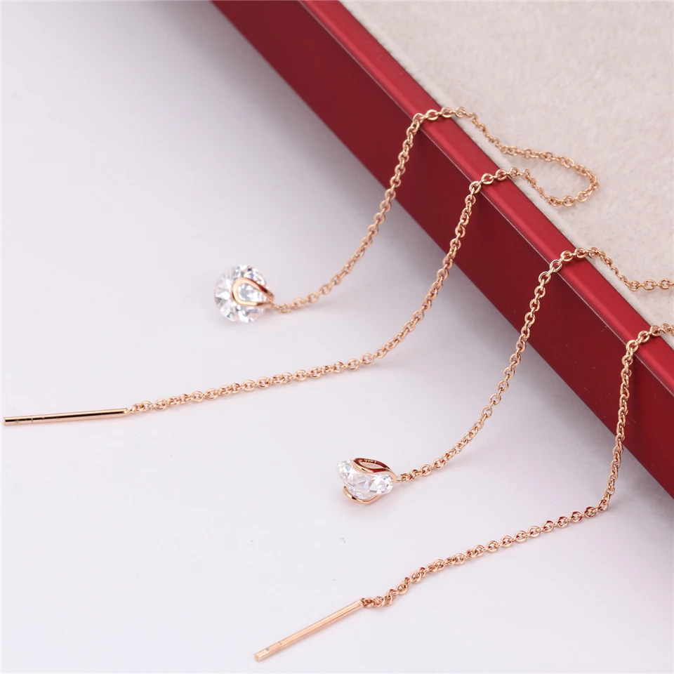 e PISSENLIT Silver Long Drop Earrings Round Gold Silver Earrings Women Jewelry New Fashion Grace Woman Korean Jewelry Girls Gifts