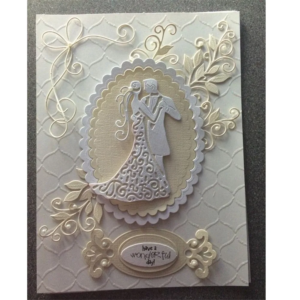 New Bride Groom Wedding Couple Cutting Dies Metal Cutting Dies Scrapbooking Album Decoration Craft  Cutting Embossing Supplies