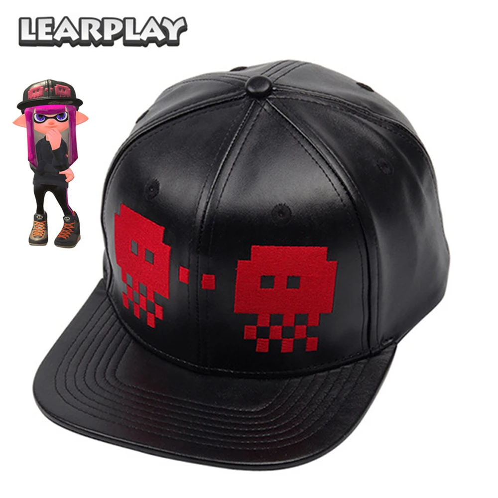 Splatoon 2 Skalop Jellyvader Hats Black Leather Baseball Caps