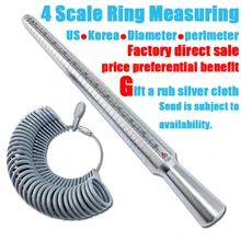 Продукт в продаже 4 шкала кольцо измерения США/Корея/диаметр/периметр кольцо Калибр металлический палец измерительный инструмент
