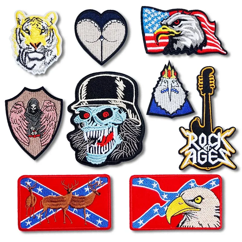 Death Eagle Hreat Tiger Iron On Patches прошитая вышитая аппликация для куртки наклейки одежды