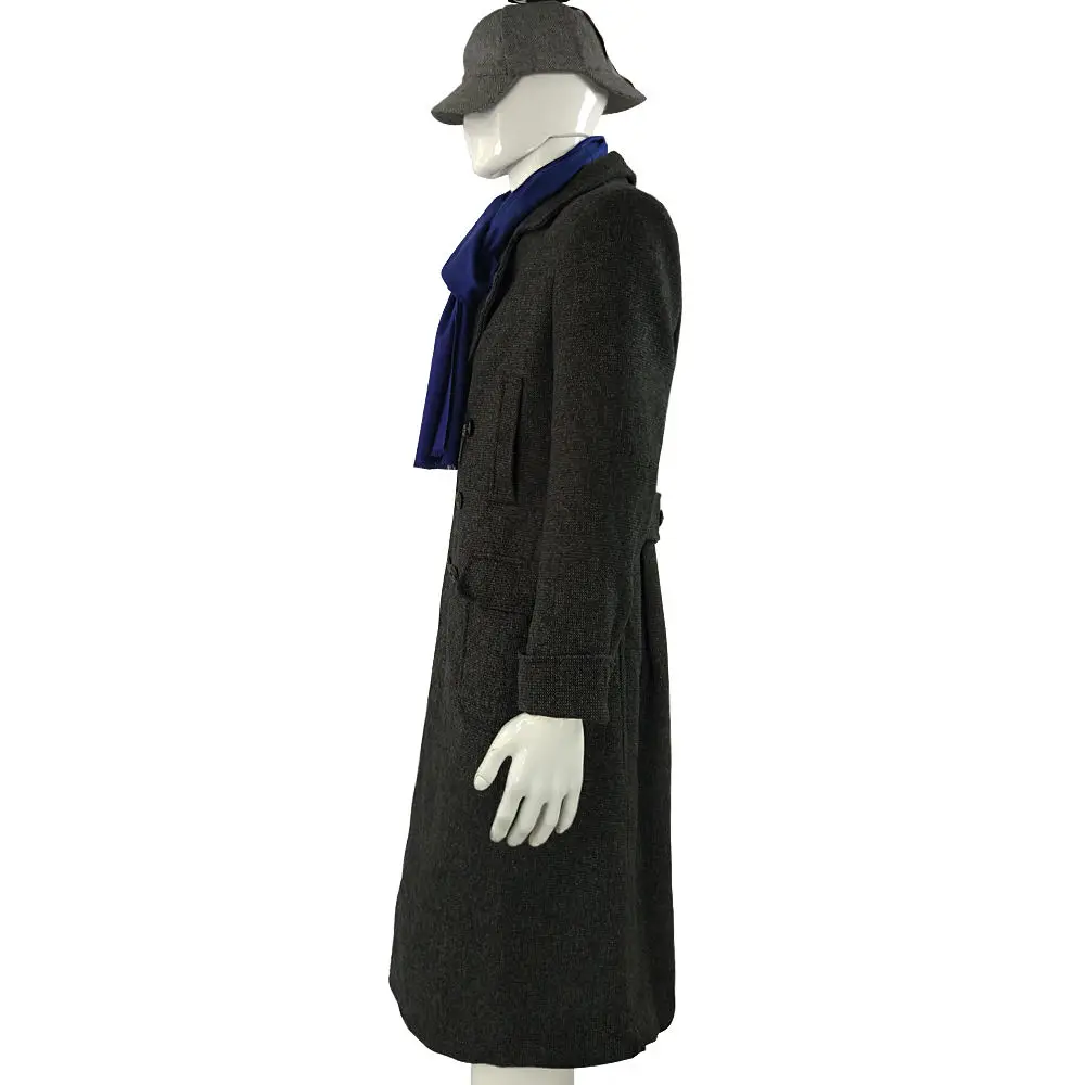 Sherlock Holmes Cosplay Costume Jacket Men's Cape Men Long Trench Slim Fit Overcoat Male Jackets Fashion Wool Trench Outerwear (6)