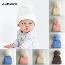 

LAURASHOW Kids Winter Warm Hat Knit Crochet Baby Boys Girls Cotton Children Cap
