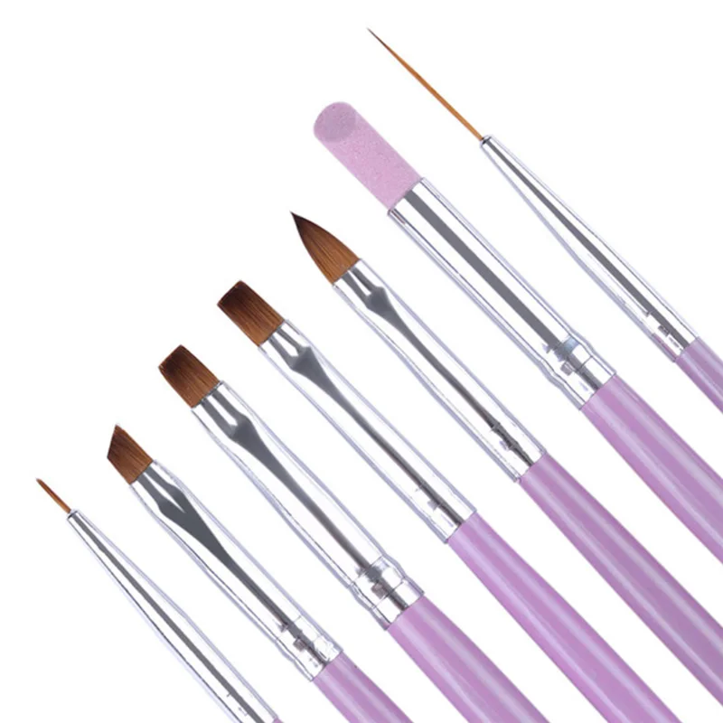 

7pcs/set Drawing Nail Art Brush Pens Set Acrylic Painting Cuticle Remove Nail Painting Tool Manicure Kit
