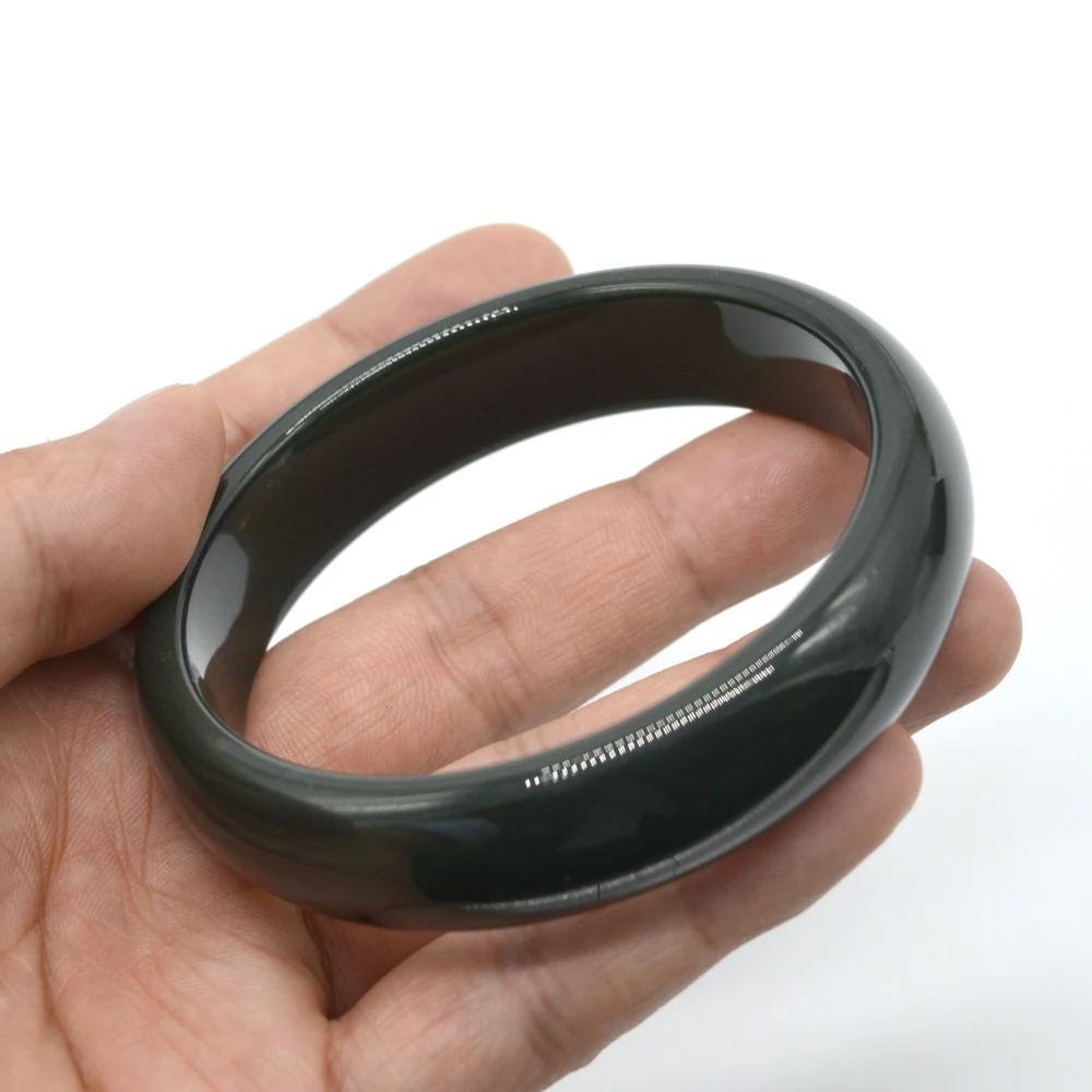 Nephrite Jade Bangle Natural Grade A Hetian Jade Bangle Dark Green Jade