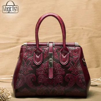 

Spring and Summer Genuine Leather Women's Elegant Retro Wind Hand Bill of Lading Shoulder Bag 4573/L