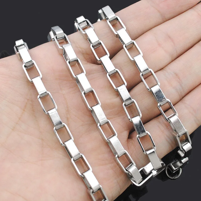 

ATGO Biker Stainless Steel Box Chain Necklaces Mens Jewellery,High Quality Body Jewelry TN056