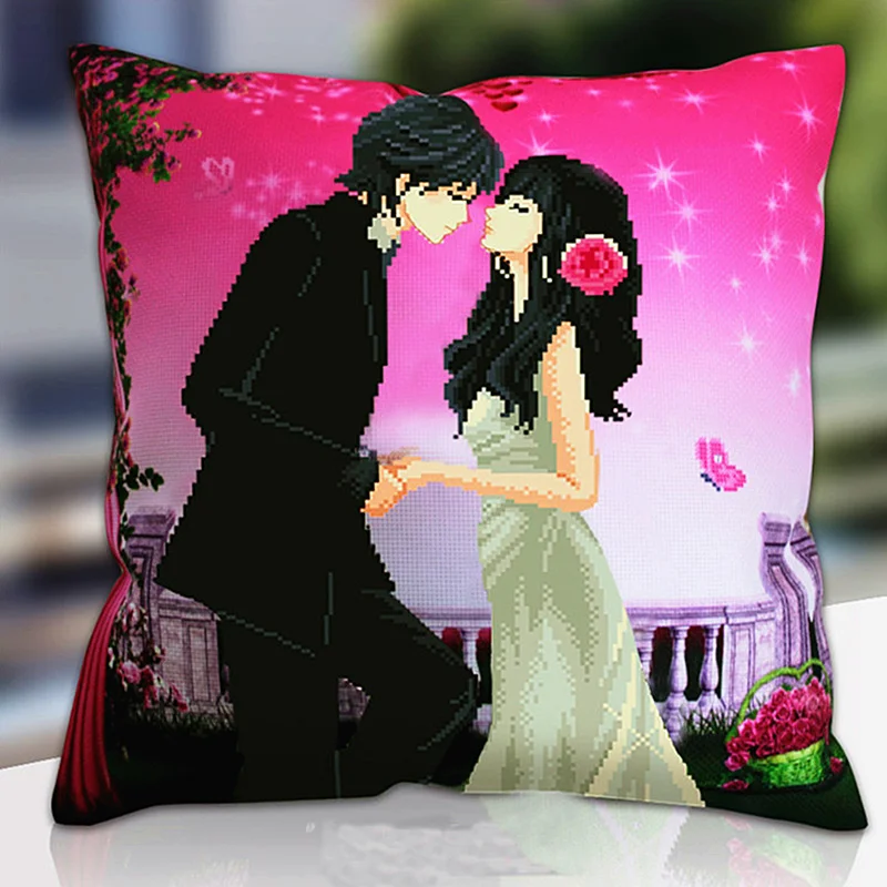

Diy printed cross-stitch pillow kit embroidery needlework sets counted cross stitch kits patterns paintings accessories fabric